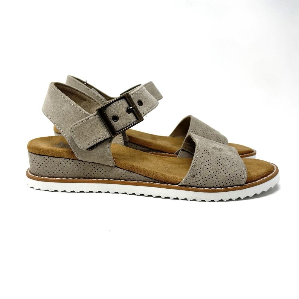 Skechers BOBS Desert Kiss Sandals Taupe Memory Foam Women’s Size 7.5 New